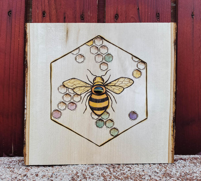 bee wood burn