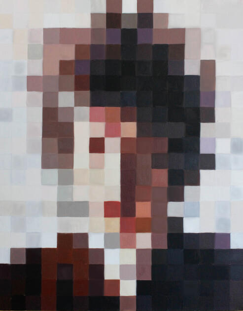 young bob dylan painting pixelated