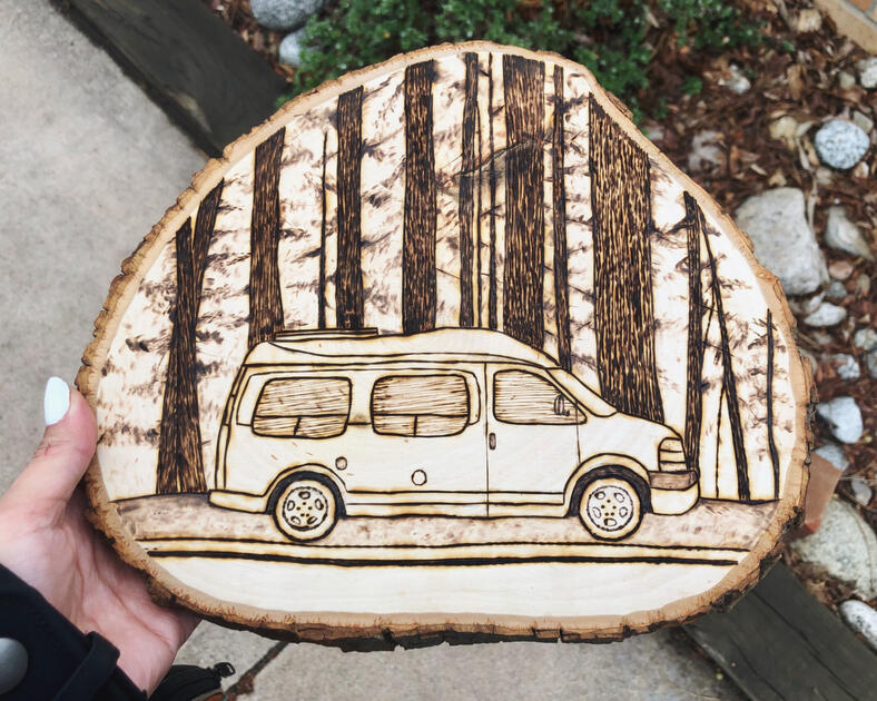 van life travel wood burn