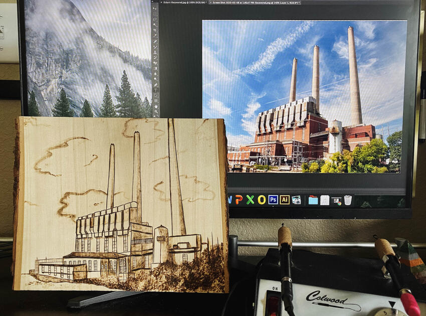 power plant custom wood burn